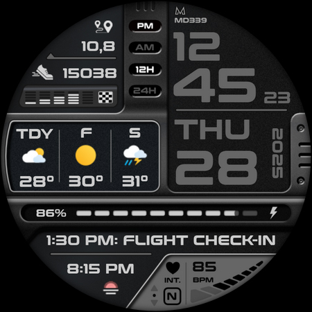 MD339 Digital watch face Screenshot 16