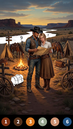 Wild West Color by Number Book Screenshot 4