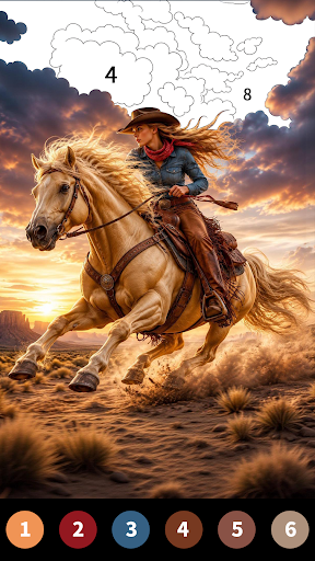 Wild West Color by Number Book Screenshot 16