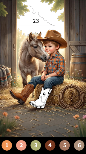 Wild West Color by Number Book Screenshot 2