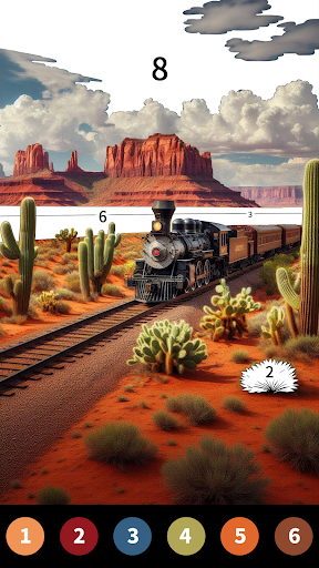 Wild West Color by Number Book Screenshot 13