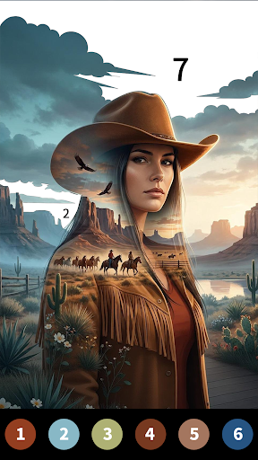 Wild West Color by Number Book Screenshot 1