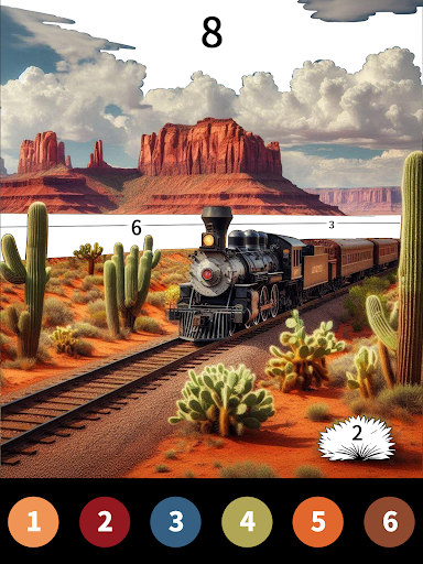 Wild West Color by Number Book Screenshot 9